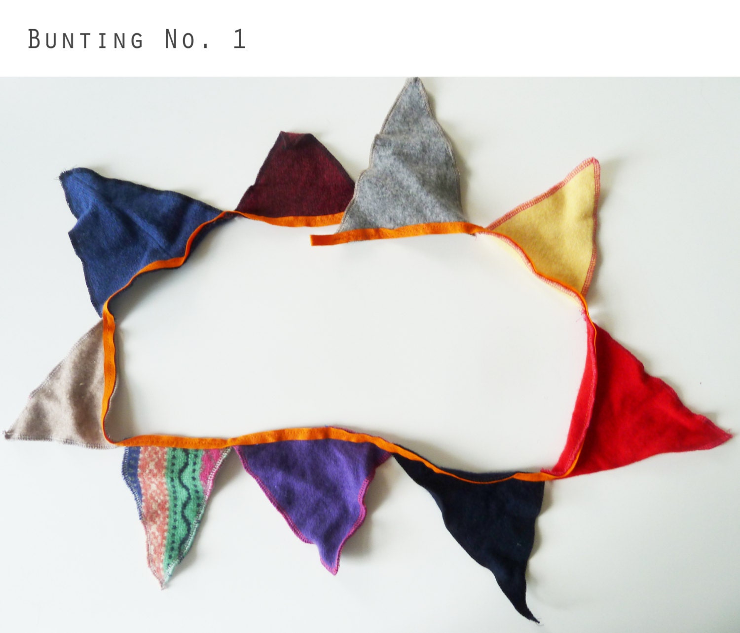 Newborn Baby Gift Kids Nursery Bedroom Cot Crib Decoration Bunting Flags Mobile in Upcycled Wool