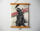 Mini Pull Down Educational Chart Vintage Style Wall Hanging Poster Print on Fabric Trim - Barnum And Bailey Circus (8" x 11")