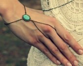 turquoise slave bracelet, bracelet ring, ring bracelet, boho bracelet, hipster bracelet, slave ring