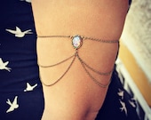 pink opal armlet, upper arm chain, body chain, unique jewelry, pink fire opal