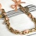 Ruffle Chain & Ribbon Long Necklace - Adjustable Ribbon