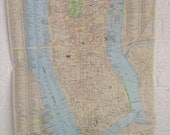 Vintage Map - New York & Tourist Manhattan - National Geographic Map
