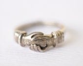 Vintage Fede / Gimmel ring / clasped hands / EVERLASTING LOVE
