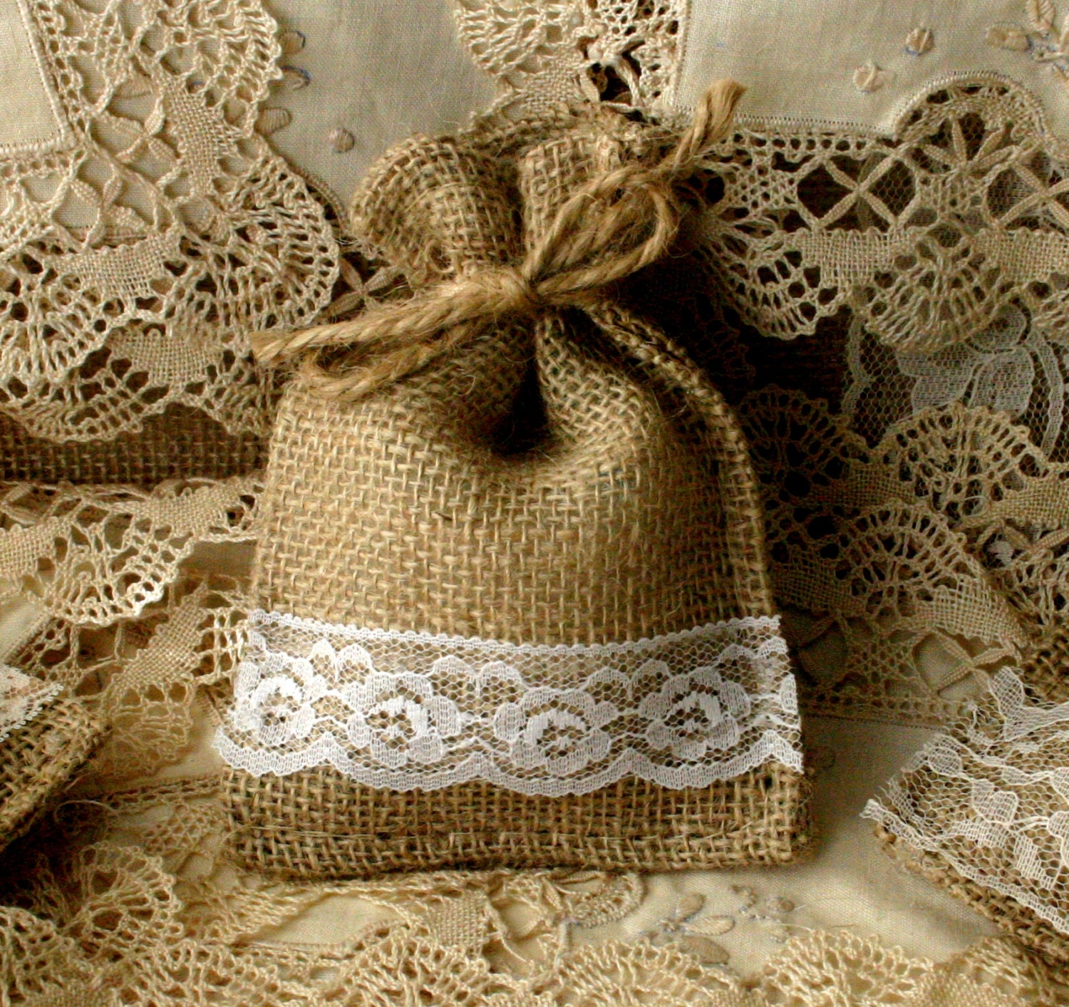 Burlap Bridesmaids gift bags, Gift bags for favors for wedding and showers, Burlap goody bags,