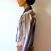Vtg Cropped Tribal Printed Button Down Cotton LS Shirt