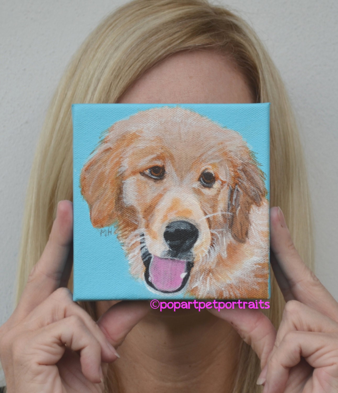 Golden Retriever Pet Portraits Golden Retriever art Custom painting Original dog paintings Dog Art Paintings from Photo's
