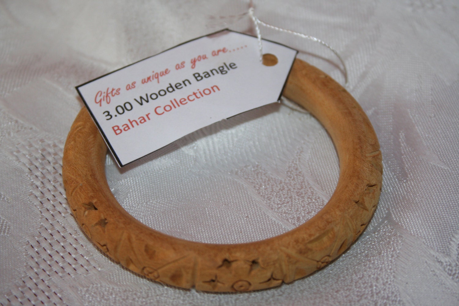 Hand Crafted Pale Wooden Bracelet