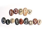 Happy Birthday, Unique Gift Idea for Birthday, 14 Magnets Letters, Custom Quote, Beach Pebbles, Personalized, Rocks