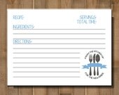 PRINTABLE  Recipe Card  -- Bridal Shower, Bachelorette Party -- CUSTOM