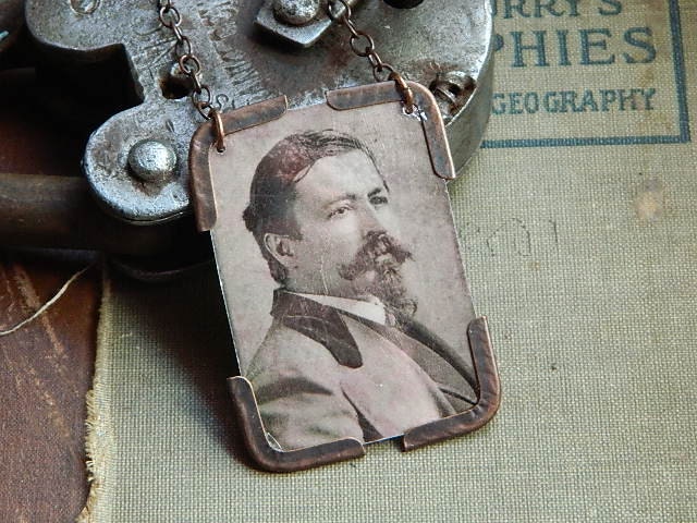 Thomas Nast necklace mixed media jewelry 
