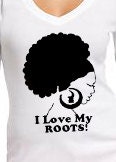 Afro T-shirt-Original Short Sleeve Vneck Women's Roots Tshirt
