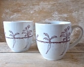 PAIR of Mugs Growing Garden Carrots, Left or Right Handed Gardener Coffee Cup, 14 oz Coffee Cup,  Ready to Ship