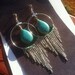 Reserved for Danielle do not purchase these unless you're Danielle tribal turquoise hoop earrings with silver plated chain