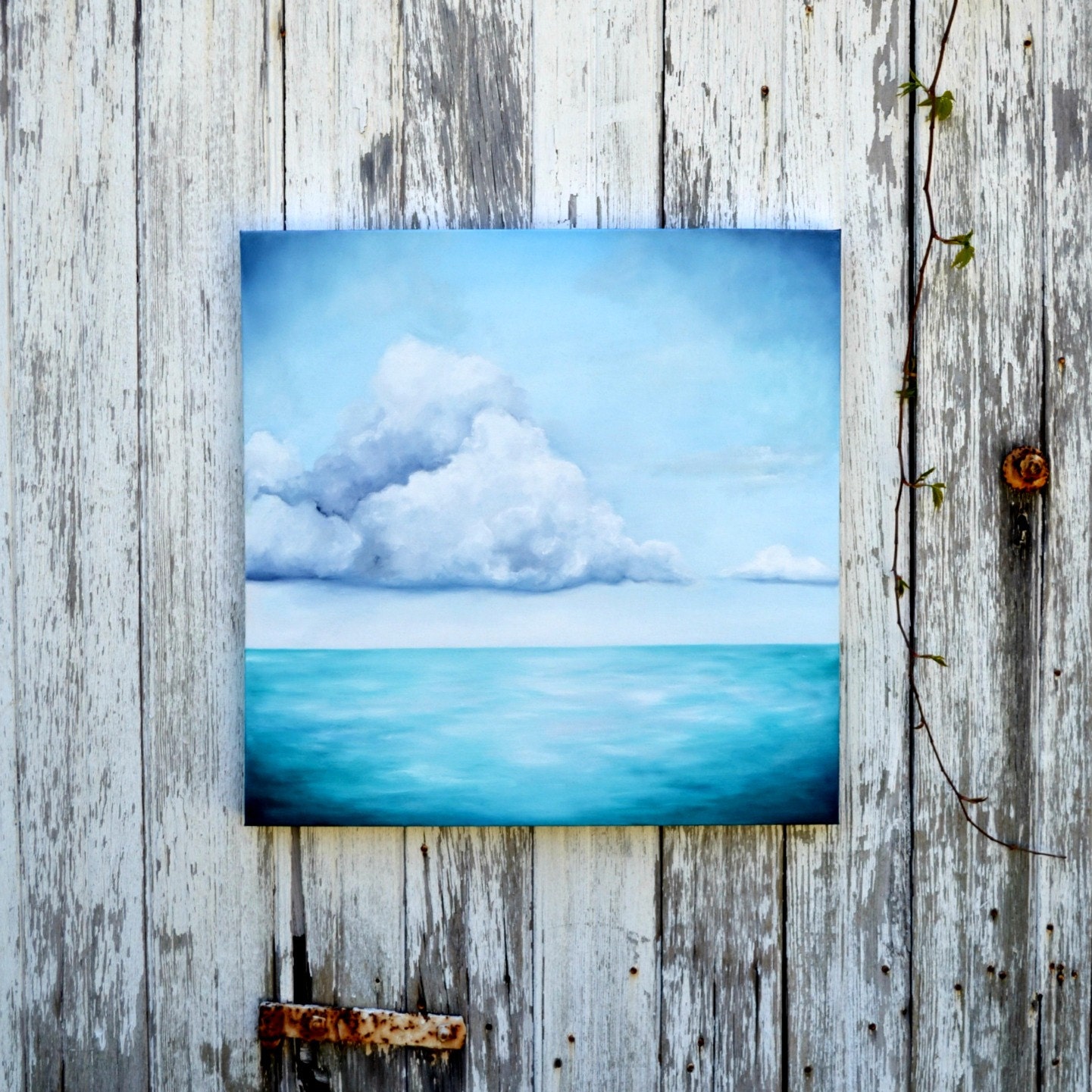 Oil on canvas, original painting, seascape, aqua blue, beach home decor, nautical, ocean- The Seven Seas