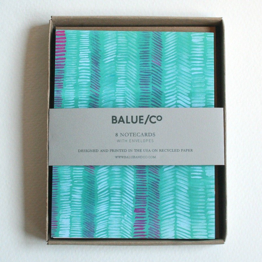 Turquoise & Dashes Notecards (Set of 8)