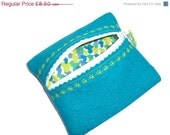 CLEARANCE Dark Turquoise Felt Coin Purse - lined -zipped