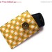 CLEARANCE Cell/Mobile phone case - White flowers on mustard yellow fabric -  elasticated closure