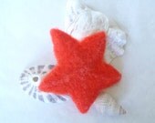 Red Bat Star, felt starfish, felted animal