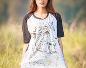Leopard T-shirt  Unisex Shirt Baseball T-Shirt Raglan short  Sleeve Men Women TShirts Size M
