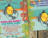 Vintage Beach Fiesta Wedding, Destination Wedding, Wedding in Mexico, Wedding on a cruise Invitation with matching RSVP card Il_170x135