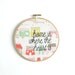 where the heart is embroidery hoop wall art