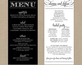 Wedding Menu and Program (Eat, Dance, Love) - Digital Files/DIY (Customizable Calligraphy Design)