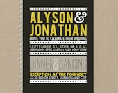Wedding Invitation and RSVP Card (Big Love) - Digital Files or Deposit on Printing (Customizable Modern Design)