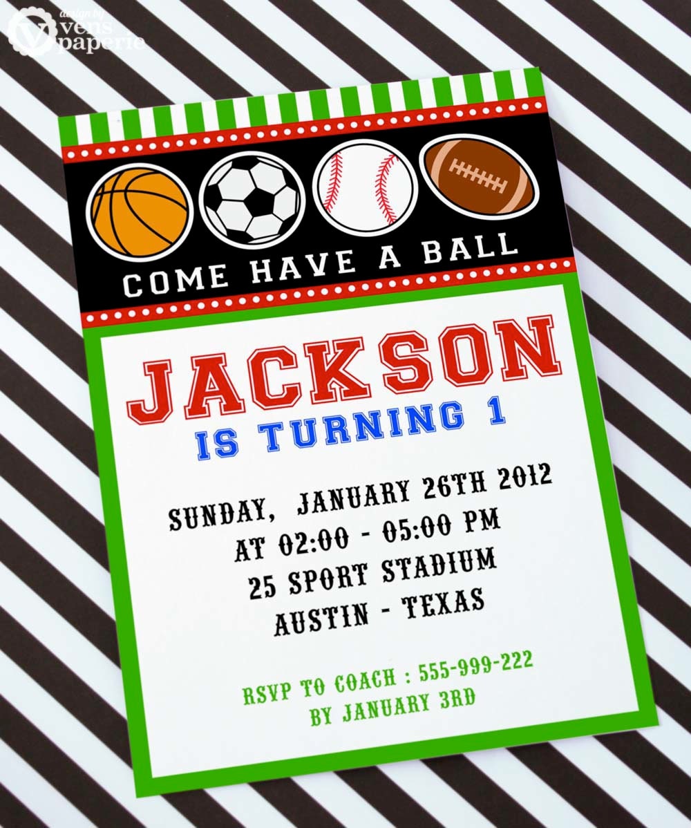 DIY PRINTABLE Invitation Card - Sport Birthday Party Invitation - PS821CA1a1