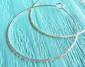 Large silver hoop earrings, big silver hoops, hammered 2 inch huge sterling silver hoop earings jetteam