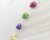 Tiny Heart  Necklace -Dainty heart Necklace  Delicate everyday necklace turquoise Heart Gemstone