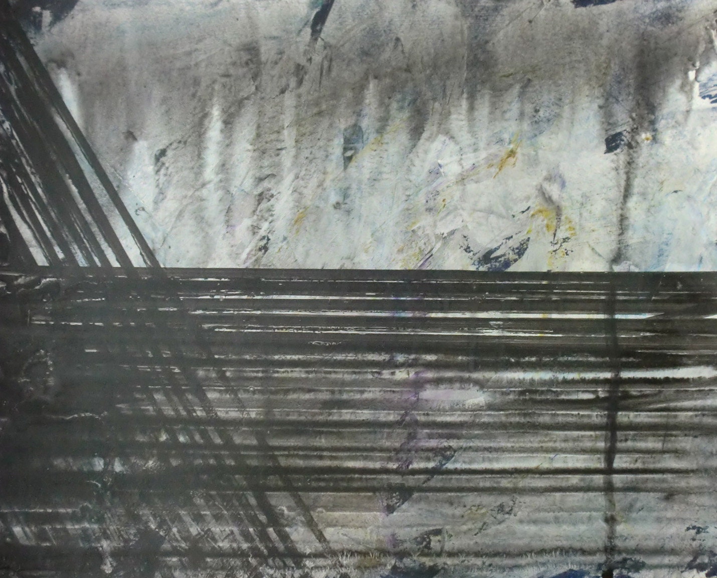 Six o'clock in the morning  - Modern Abstract Acrylic Painting 9.5 x 11.75
