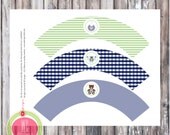 CUPCAKE WRAPS - Teddy Bear Aviator Cupcake Wraps - Instant Download - Party printables by WC Designs Il_170x135