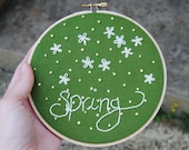 Embroidery Hoop Art - Spring Green - 6 inch