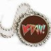 Vegan Keychain -Bottlecap clear resin -Mean Green keychain -Vegan Keyring -brown, blue and pink -vegetarian zipper chain