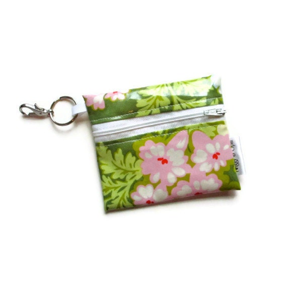Floral Zipper Pouch, Oil Cloth, Wallet, Coin Purse, Heather Bailey Nicey Jane