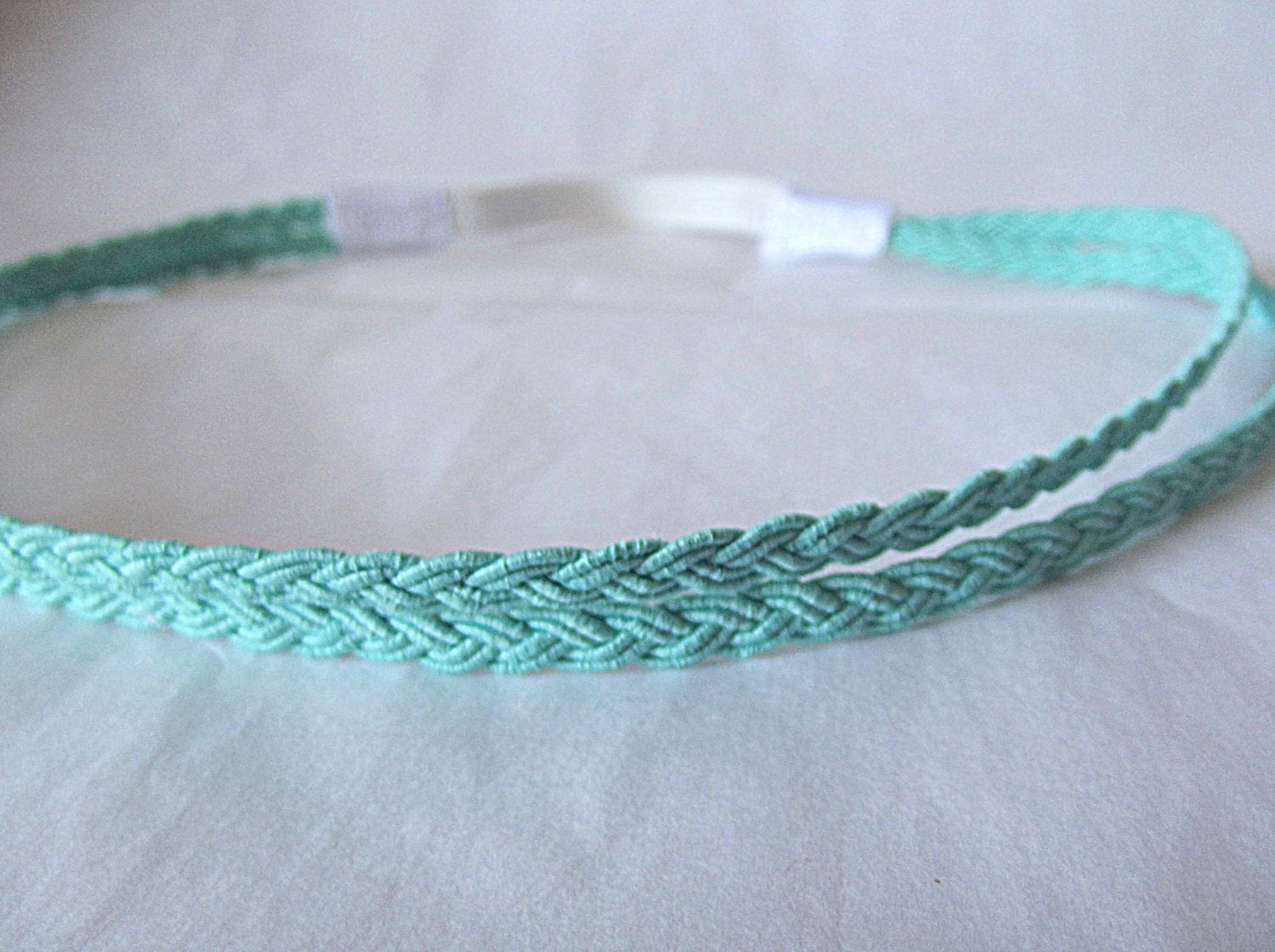 Mint Green Headband, Double Strand Headband, Stretchy Green Headband