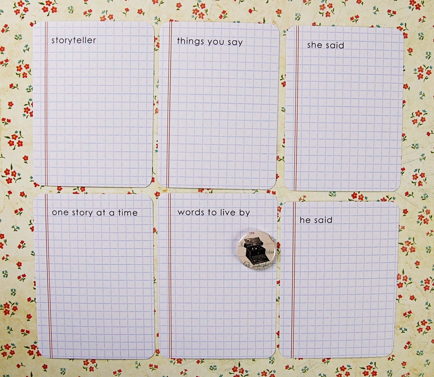 Journaling Cards Days & Badge Set "Notebook Basic 9" - Storyteller - Project Life - Typewriter - Scrapbooking