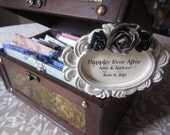 Fairytale Romance Wedding Guest Book 60 cards embellished with stamps, ribbon, flowers rhinestones and rhinestones personalized