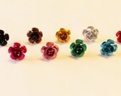 NEW Metalic Rose 17mm Earrings- You choose color