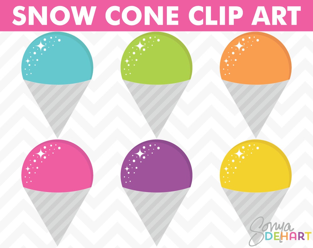Clip Art Snow Cones Ice Cream Summer Clipart Instant Download Il_570xn