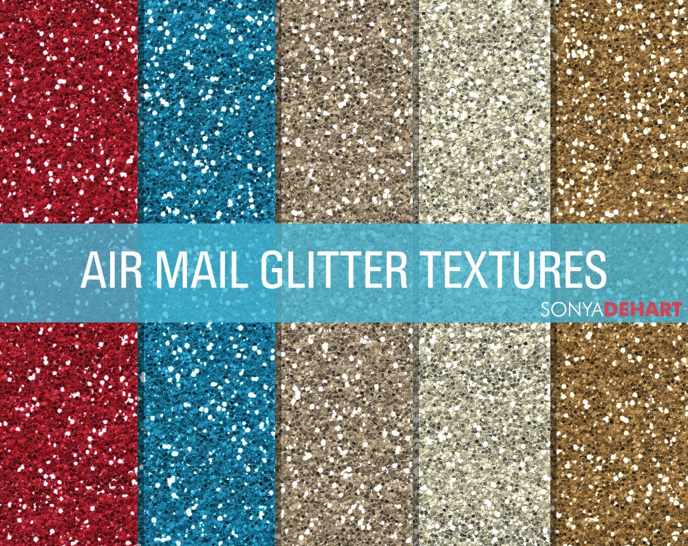 50% Off SALE Glitter Digital Papers Glitter Textures Paper Pack Air Mail Instant Download