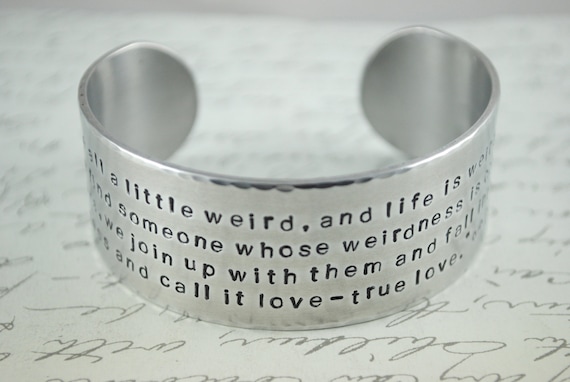 We are a Litte Weird Dr. Seuss Hand Stamped Cuff Bracelet