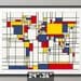 Map of the World Map in the style of Piet Mondrian, Art Print 24x36 inch (202)