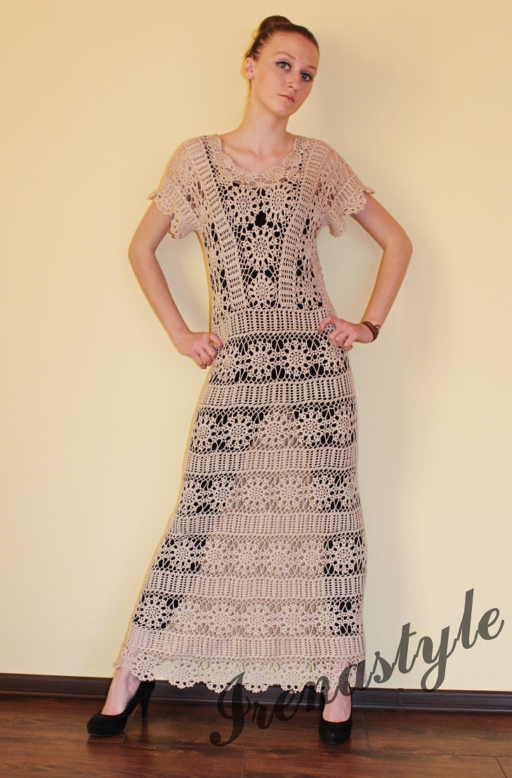 MADE TO ORDER  Crochet Dress  custom made, hand made, crochet -   cotton
