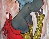 Golden Gloves - Original Art Print by Windy Love Kahana