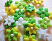 Fondant flowers in Tinkerbell green yellow & white pixie fairy Il_170x135