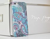 Apple iphone case for iphone iphone 5 iphone 4 iphone 4s iPhone 3Gs  : Abstract vintage blue and pink floral pattern