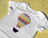 Hot Air Balloon Onesie - Appliqued onesie - 12 month - ready to ship