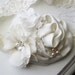 Ivory flower headband, baptism headbands, ivory newborn headbands, photography prop, flowergirl headbands