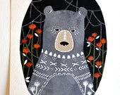 Bear Illustration Painting - Animal Watercolor Art - Keiko Bear by Marisa Redondo